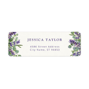 Lavender & Eucalyptus Floral Return Address Label