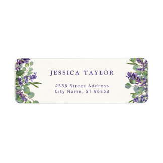 Lavender & Eucalyptus Floral Return Address Label