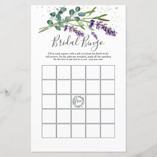 Lavender Eucalyptus Foliage Bridal Bingo Game