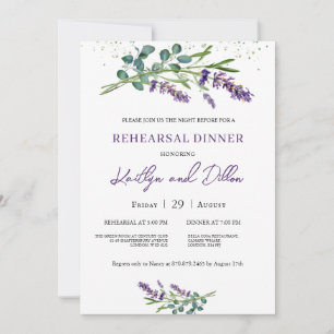 Lavender Eucalyptus Foliage Rehearsal Dinner  Invitation