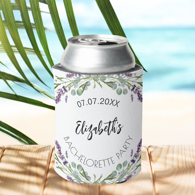 Lavender eucalyptus greenery Bachelorette party Can Cooler (Creator Uploaded)