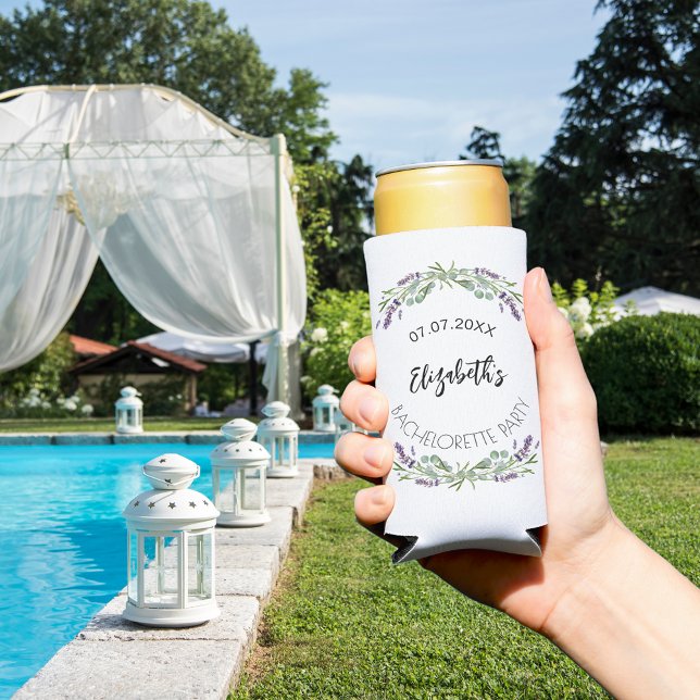 Lavender eucalyptus greenery Bachelorette party Seltzer Can Cooler (Creator Uploaded)
