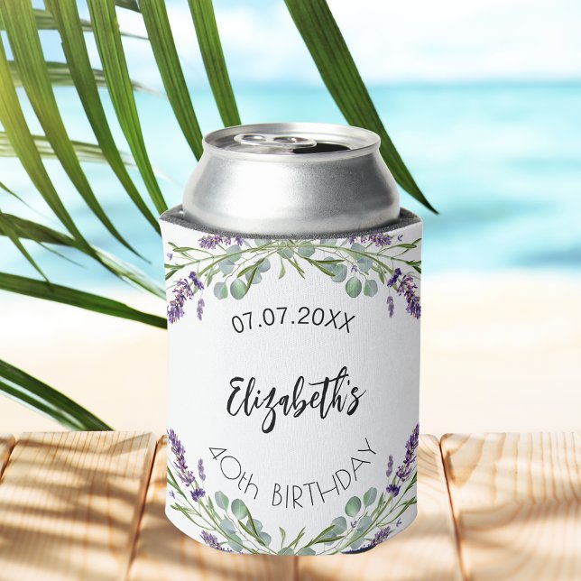 Lavender eucalyptus greenery birthday can cooler (Creator Uploaded)