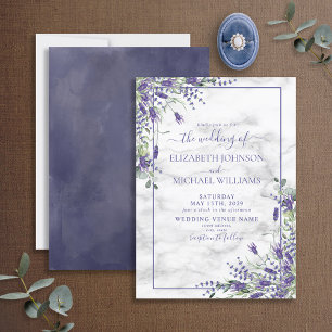 Lavender Eucalyptus Greenery Watercolor Wedding Invitation