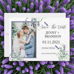 Lavender Eucalyptus Herbs Floral Photo Save The Date