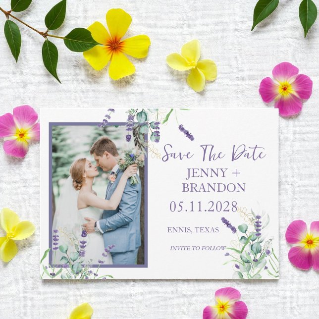 Lavender Eucalyptus Herbs Floral Photo  Save The Date (Creator Uploaded)