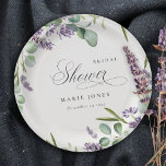 Lavender Eucalyptus Leafy Foliage Bridal Shower Paper Plate<br><div class="desc">If you need any further customisation please feel free to message me on yellowfebstudio@gmail.com.</div>