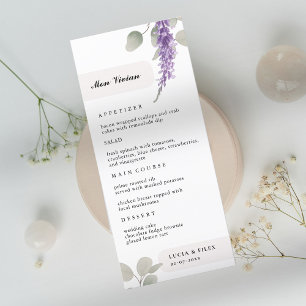 Lavender Eucalyptus Leaves Guest Name Dinner Menu