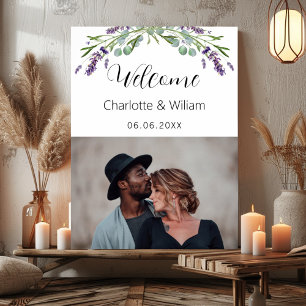 Lavender eucalyptus photo welcome wedding poster