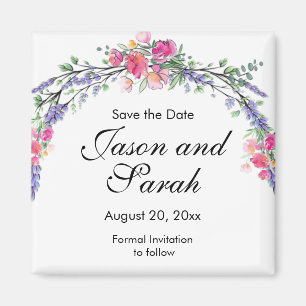 Lavender eucalyptus pink roses magnet