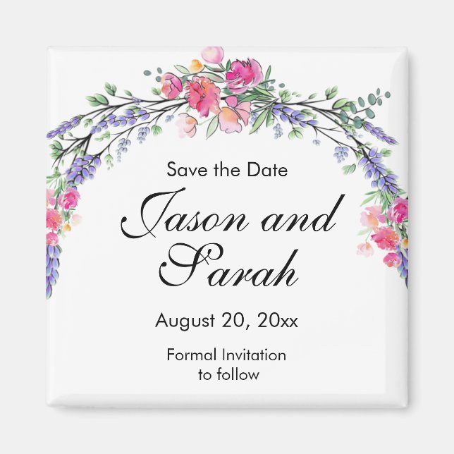 Lavender eucalyptus pink roses magnet (Front)