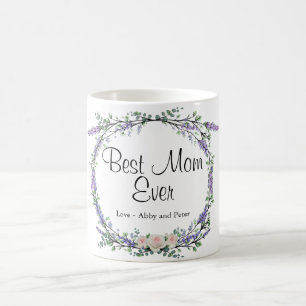 Lavender Eucalyptus pink white roses Mum Coffee Mug
