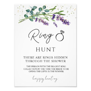 Lavender Eucalyptus Ring Hunt Bridal Shower Game Photo Print