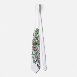 Lavender Eucalyptus roses Tie