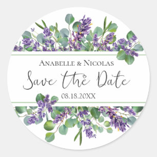 Lavender Eucalyptus Save the date Sticker
