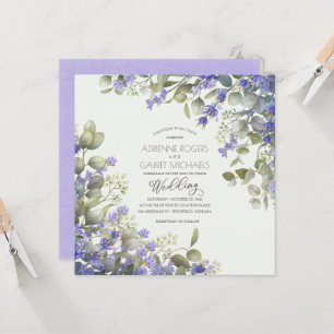 Lavender & Eucalyptus Square Wedding Invitation