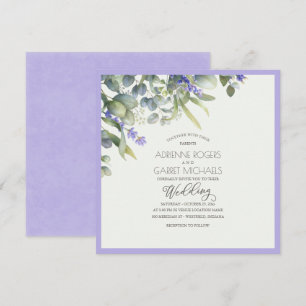 Lavender & Eucalyptus Square Wedding Invitation