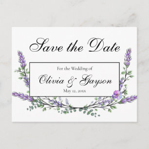 Lavender Eucalyptus watercolor botanical Postcard