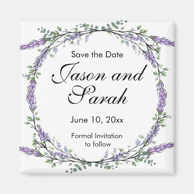 Lavender eucalyptus watercolor collection magnet (Front)