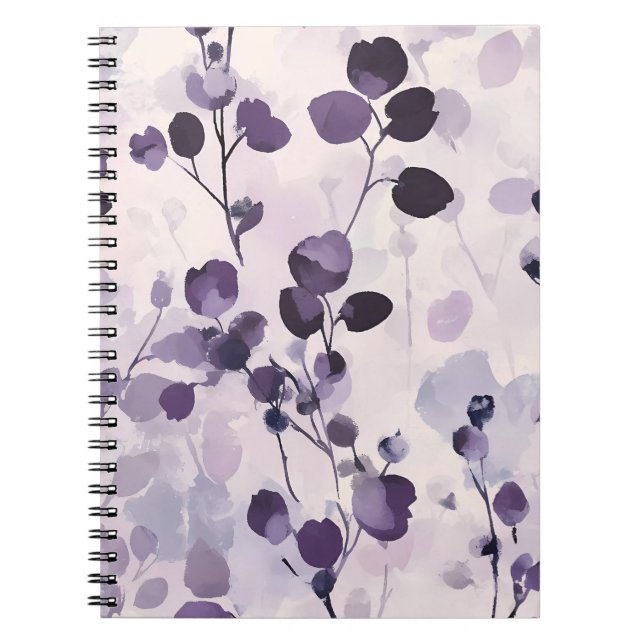 Lavender Eucalyptus Watercolor Floral  Notebook (Front)