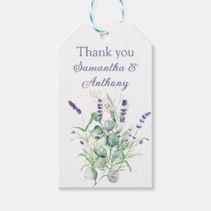 Lavender Eucalyptus Watercolor Herbs Purple  Gift Tags
