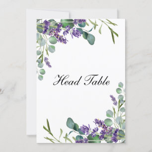 Lavender Eucalyptus Wedding Head Table Cards