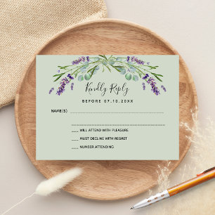 Lavender eucalyptus wedding response RSVP Card