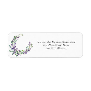 Lavender Eucalyptus Wedding Return Address 