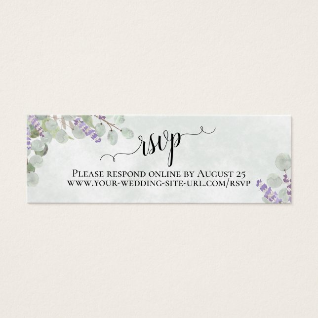 Lavender Eucalyptus Wedding RSVP Online Card (Front)
