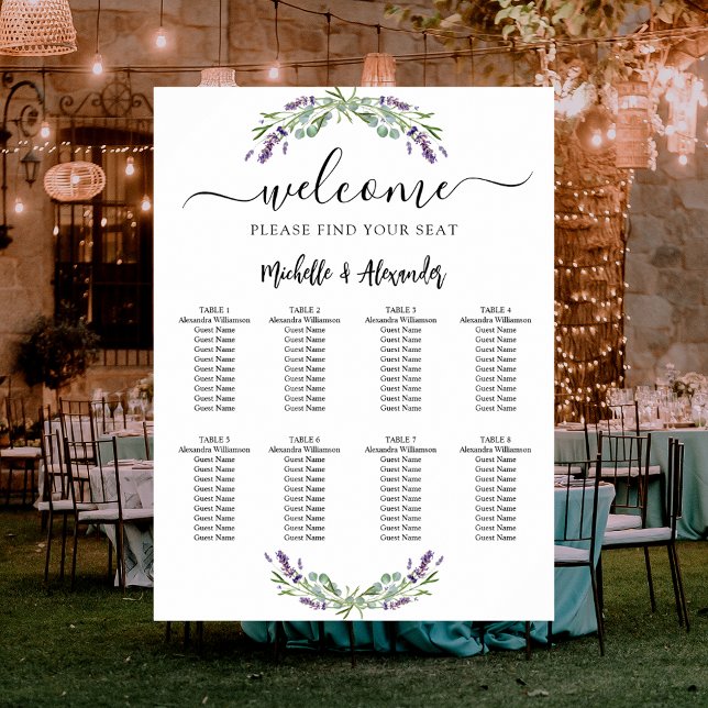 Lavender eucalyptus wedding seating chart (Creator Uploaded)
