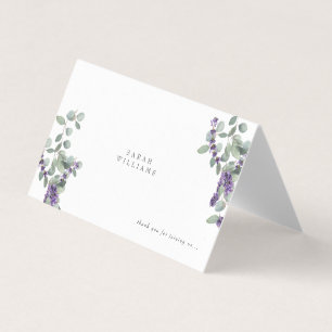 Lavender Eucalyptus Wedding Table Place Card