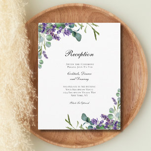 Lavender Eucalytus Floral Wedding Reception  Enclosure Card
