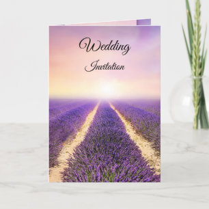 Lavender European Folded Wedding Invitation