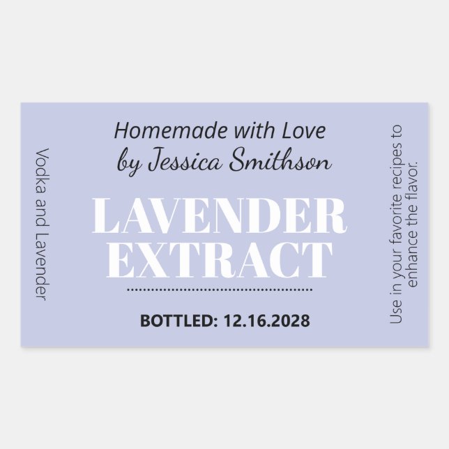 Lavender Extract Modern Label Sticker ZEX_001d (Front)