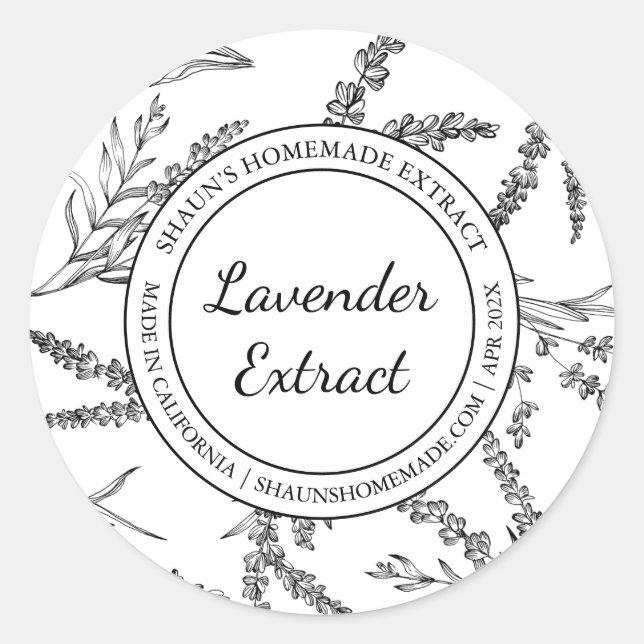 Lavender Extract Sketch Modern label (Front)
