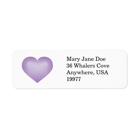 Lavender fade heart return address label