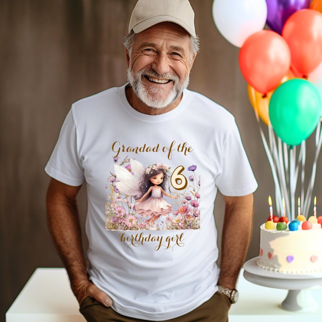 Lavender Fairy wildflower Grandad of birthday girl T-Shirt (Creator Uploaded)