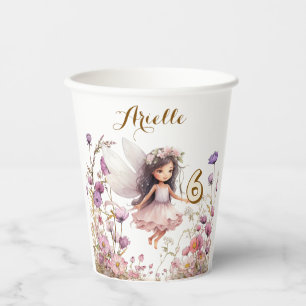 Lavender Fairy wildflower pixie birthday Paper Cups