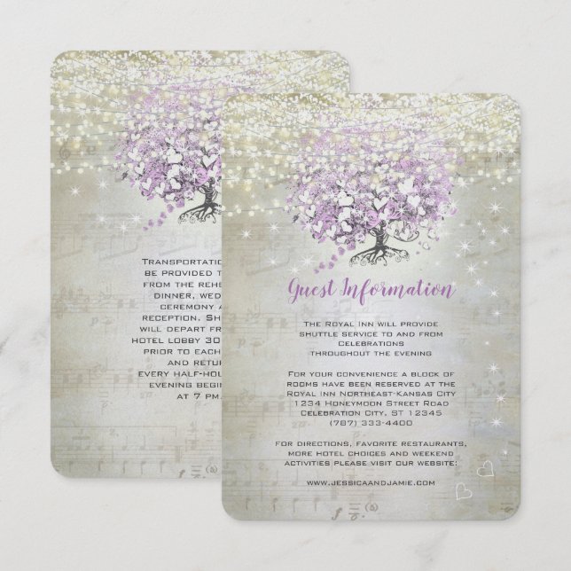 Lavender Fairytale Lights and Stars Wedding Invitation (Front/Back)