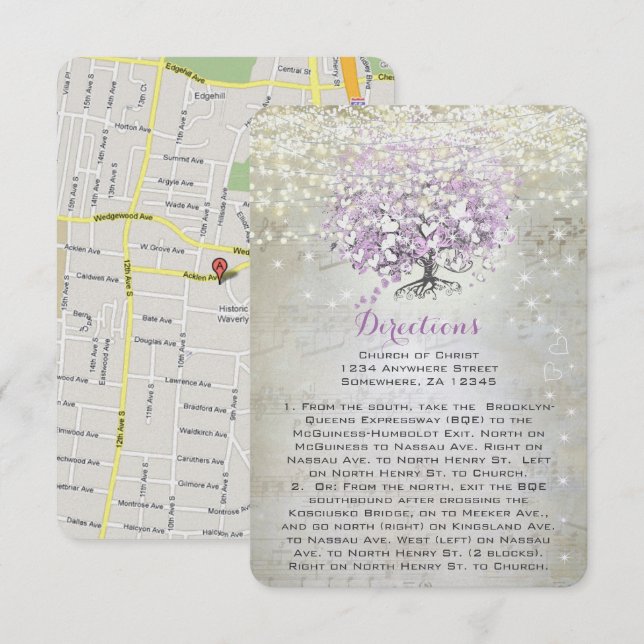 Lavender Fairytale Lights Stars Wedding Enclosure Invitation (Front/Back)