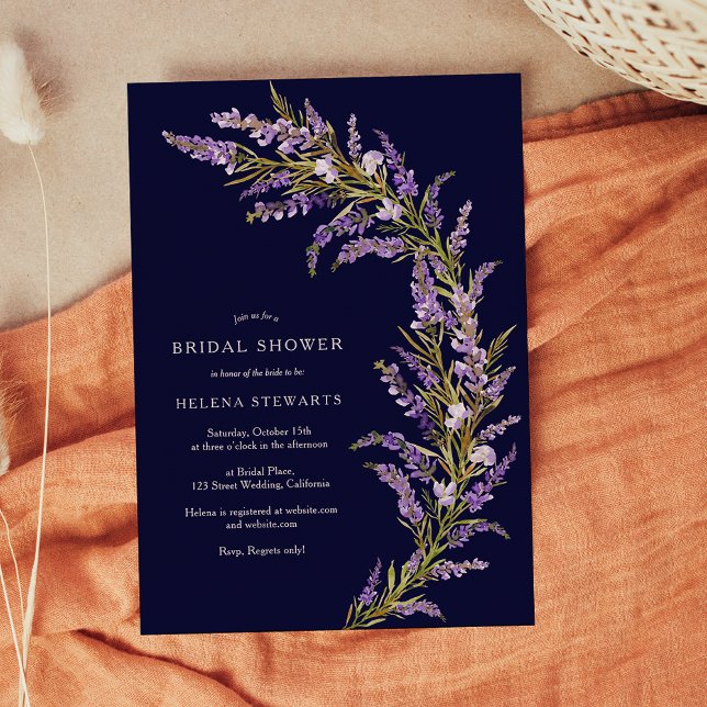 Lavender Fall floral watercolor bridal shower Invitation (Lavender Fall floral watercolor bridal shower Invitation)