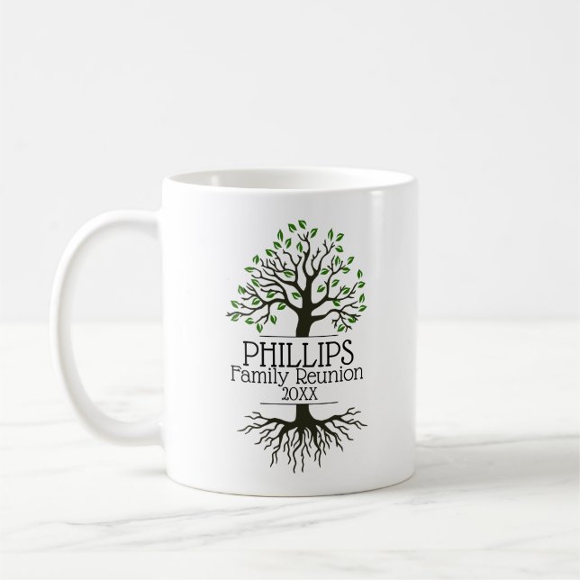 Lavender Family Tree Family Reunion Coffee Mug (Left)