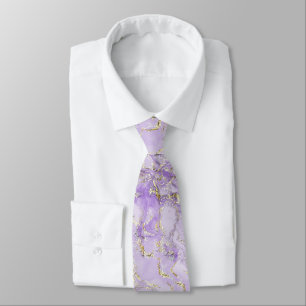 lavender faux gold fluid marble tie