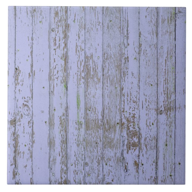 Lavender Faux Wood Texture Large Square Tile (Front)