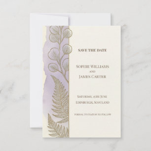 Lavender Fern Save The Date Card