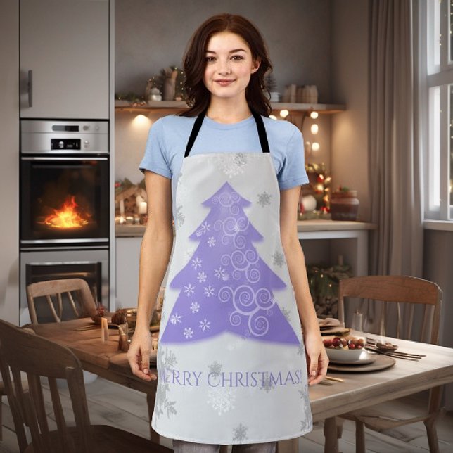 Lavender Festive Christmas Tree Apron (Lavender Festive Christmas Tree Apron)