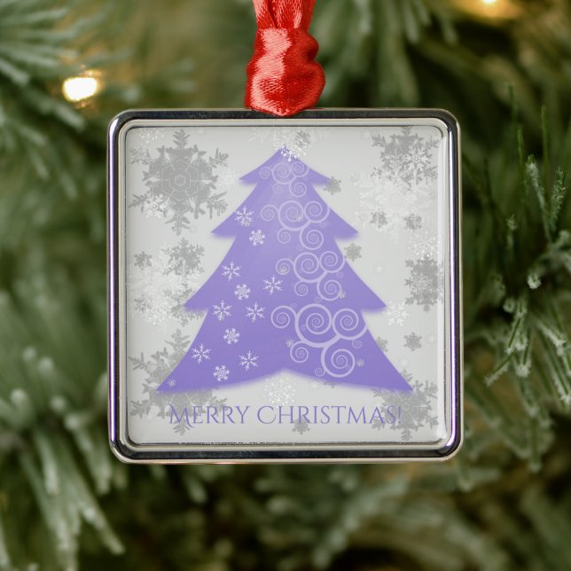 Lavender Festive Christmas Tree Ceramic Ornament (Tree)