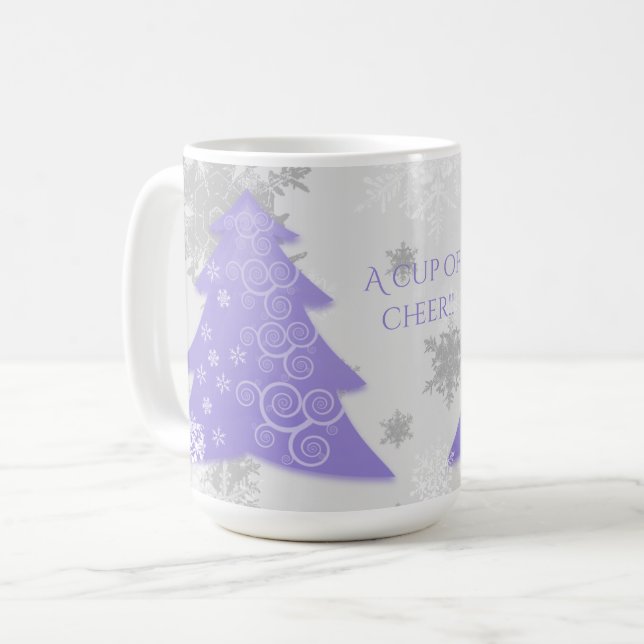 Lavender Festive Christmas Tree Coffee Mug (Front Left)
