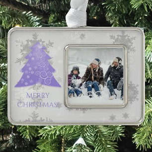 Lavender Festive Christmas Tree Framed Ornament