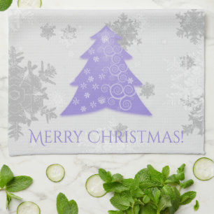 Lavender Festive Christmas Tree Kitchen Towel